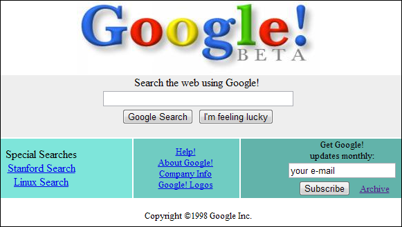 how google looked when it was launched