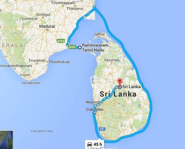 travel by sea bridge from india to srilanka