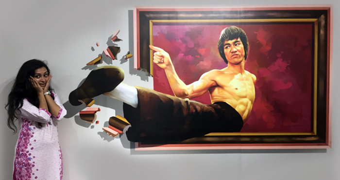 Bruce Lee’s kick in chennai 3d museum