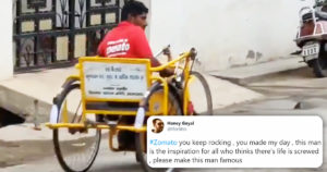 Disabled Zomato Delivery Boy Delivering Food On His Tricycle