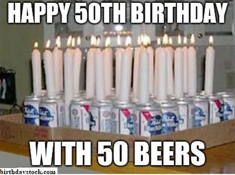 Happy 50th birthday with 50 beers.