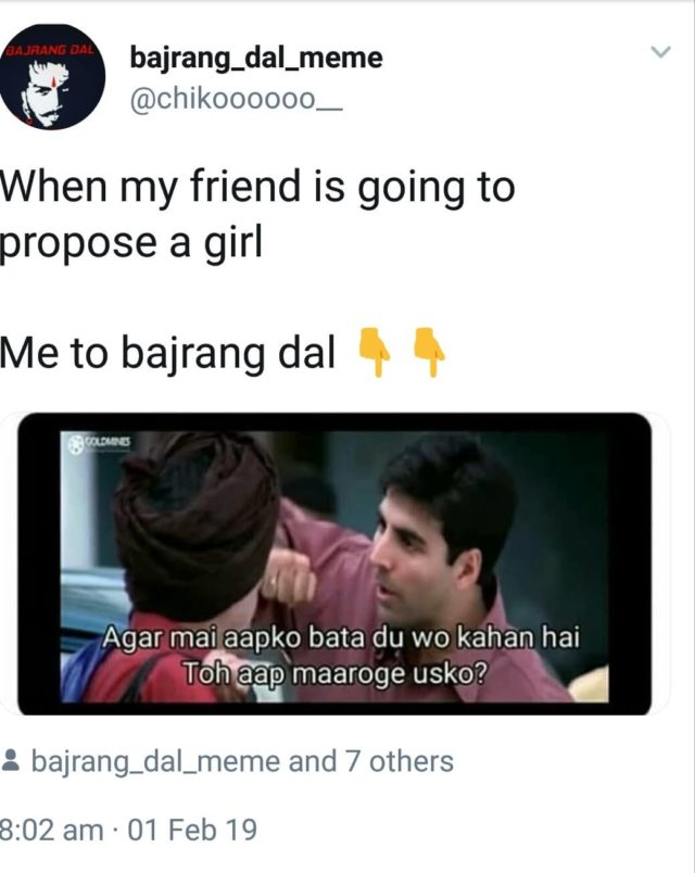propose day bajrang dal memes