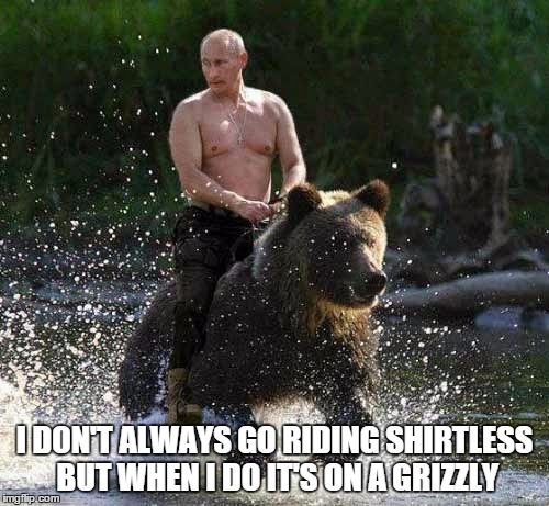 Shirtless Putin meme