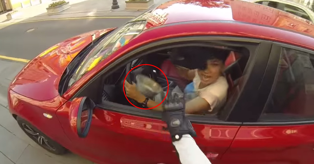 Mysterious Motorcyclist Chases Down People Who Drop Litter And Throws It Back At Them