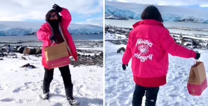 Woman Travels From Singapore To Antarctica To Make The World's Longest Food Delivery