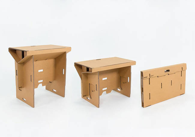 A Company Made A Portable Cardboard That Turns Into A Desk Anywhere You Want