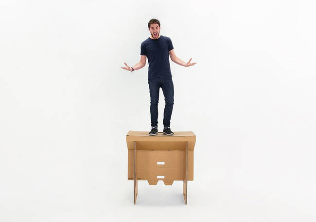 A Company Made A Portable Cardboard That Turns Into A Desk Anywhere You Want