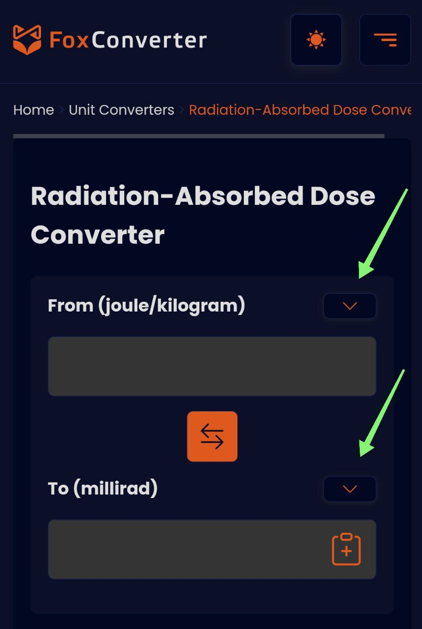 best conversion tool for radiation absorbed dosage