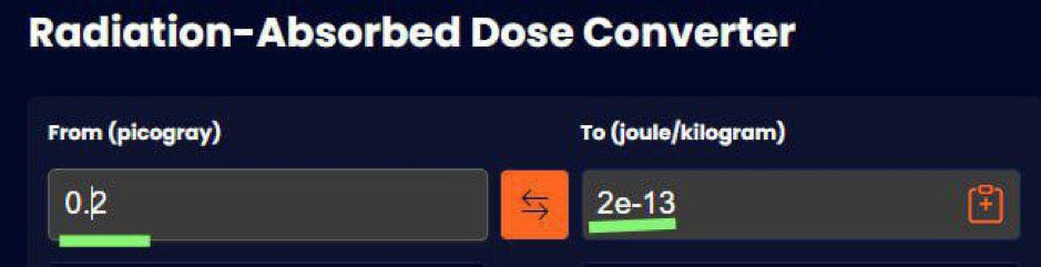 best conversion tool for radiation absorbed dosage