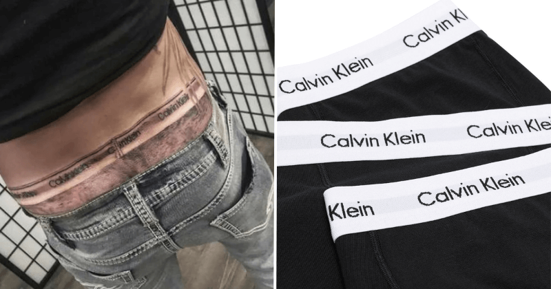 Man Gets Calvin Klein Underwear Tattoo To Always Look Like He’s Wearing Them